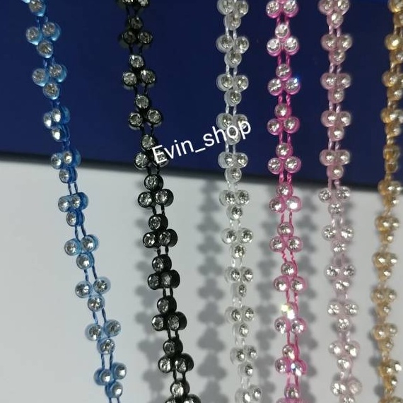 TERMURAH DiamondPayet Mata Tiga Mata Kilau 1 yard9Meter