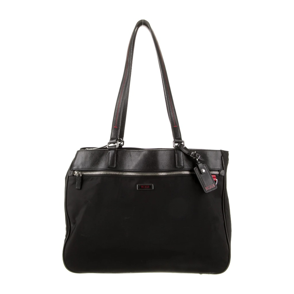 TUMI Business Travel Tote Unisex - Nylon Mix Leather Full Black - Bag Only Tanpa Tag