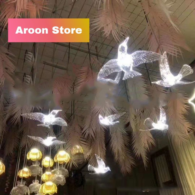 10pcs Lampu Burung Akrilik Dekorasi Gantung