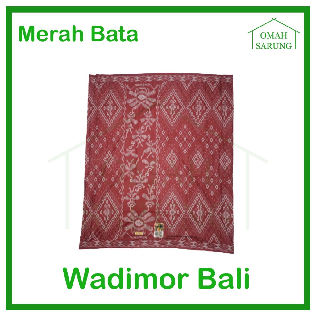 Sarung Tenun Wadimor Bali Kembang Warna Merah Bata Original Premium OMAH SARUNG