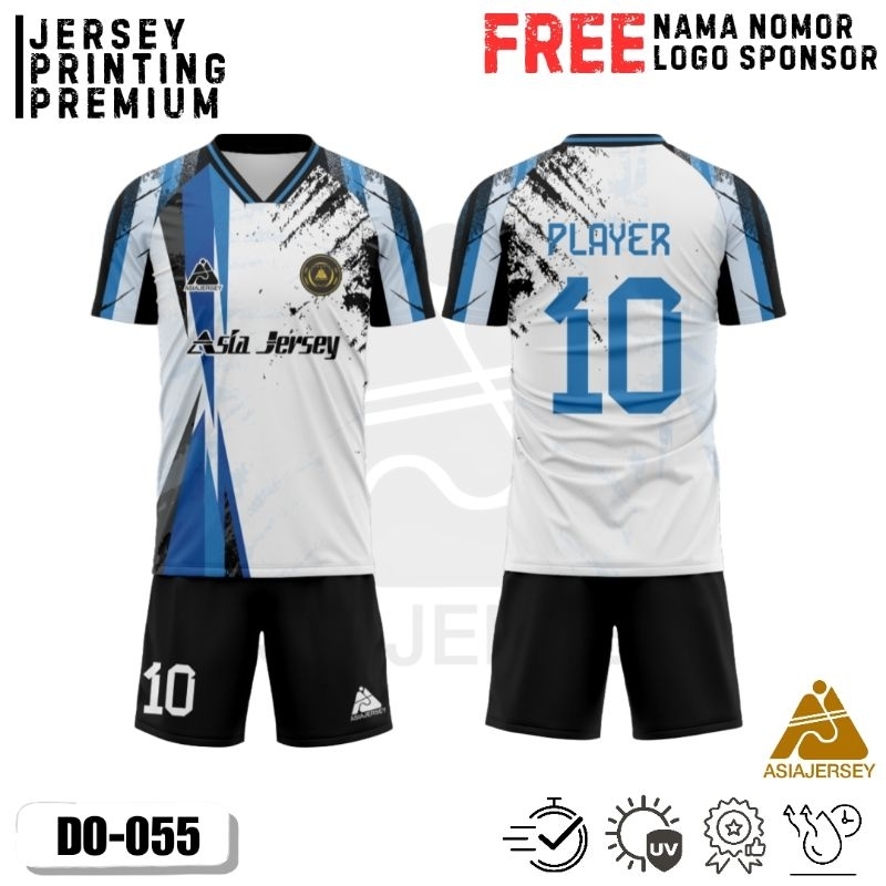 Baju bola futsal voli custom jersey printing free nama nomor sponsor DO-054