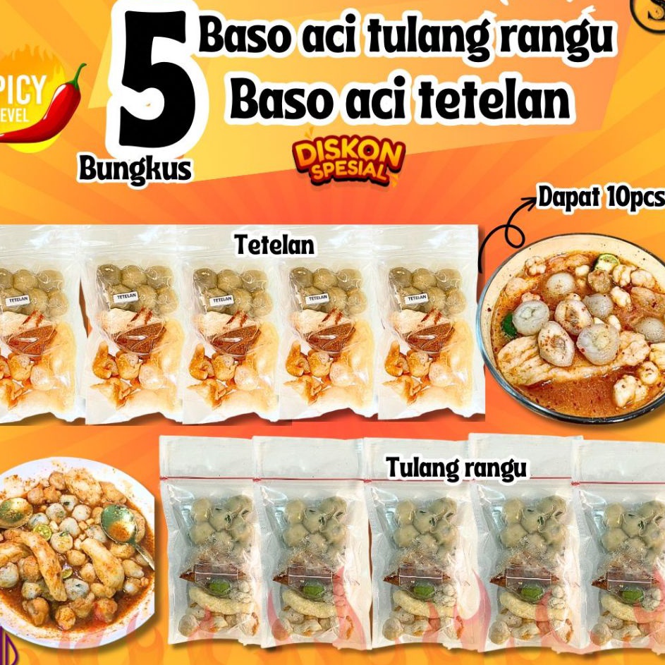 

ORIGINAL PAKET BUNDLING 5 BOCI TETELAN MIX 5 BOCI TULANG RANGU Food mantull