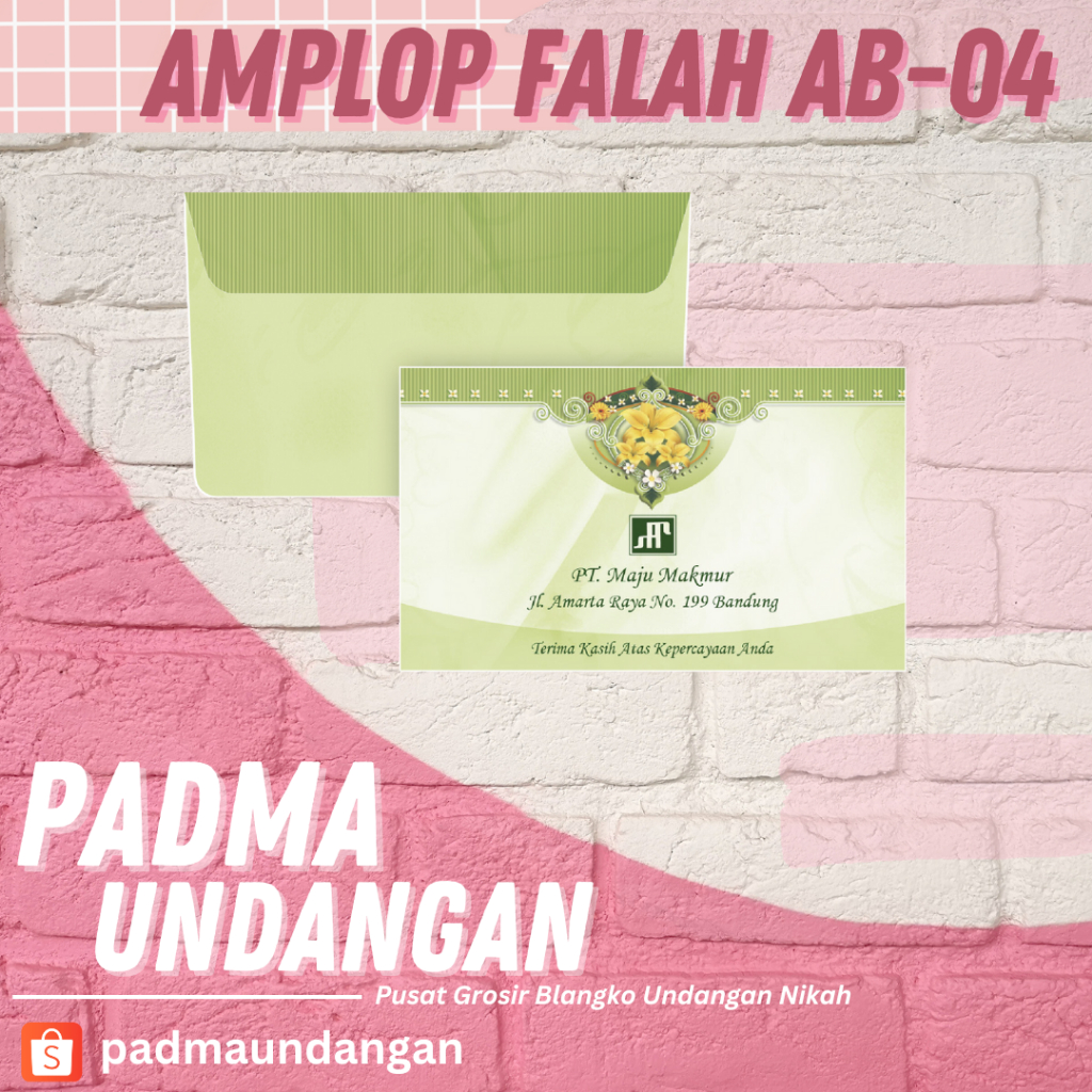 

Amplop Falah AB-04 | Pusat Grosir Blangko | PadmaUndangan
