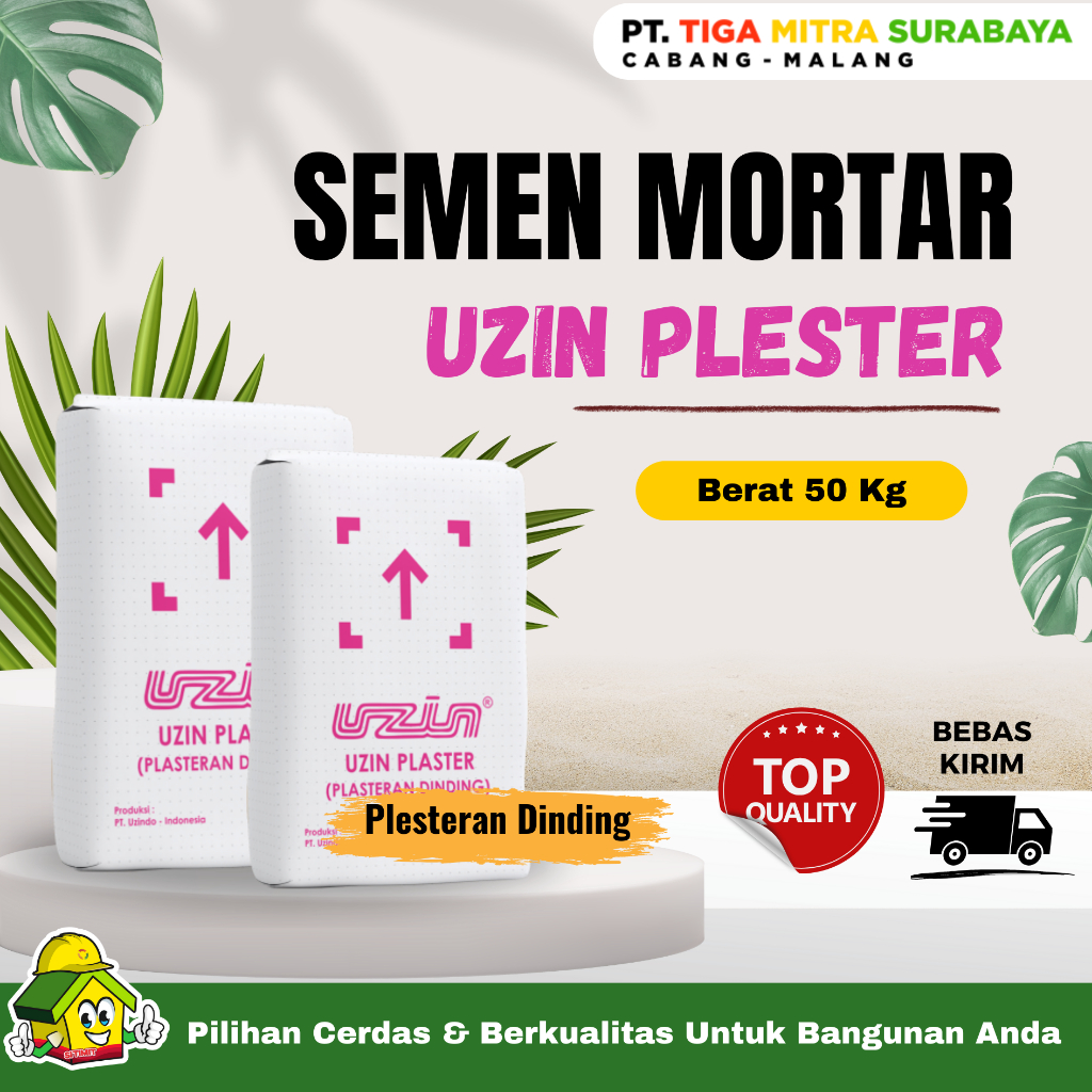 Semen Mortar Plesteran Dinding Uzin Plester 50 Kg