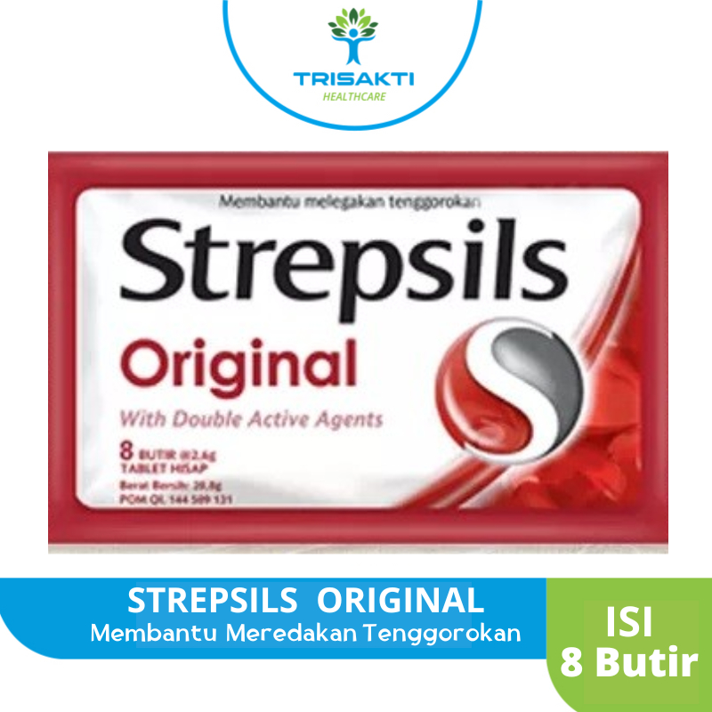 

Strepsils Original 1 Sachet isi 8 Butir - Permen Pelega Sakit Tenggorokan