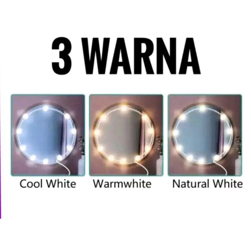 lampu vanity 10 bolam led, lampu cermin,  led mirror