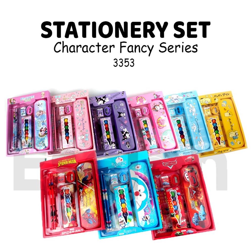 

wl Murah Stationary Set 7in1 Karakter 3353 Paket Alat Tulis Oil Pastel D79