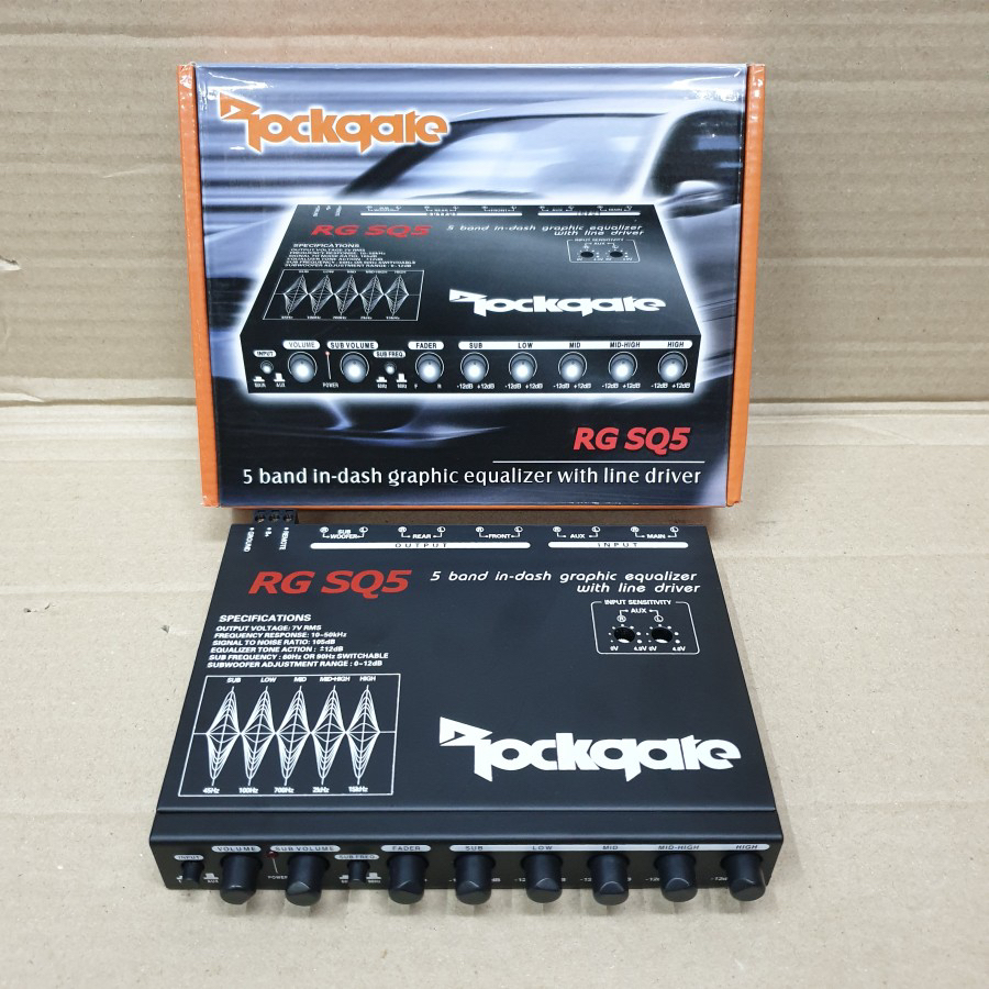 Preamp Parametric Rockgate SQ5 - SQ 5 - 5 Band Parametrik Pre Amp Audio Mobil Pengatur Audio Mobil