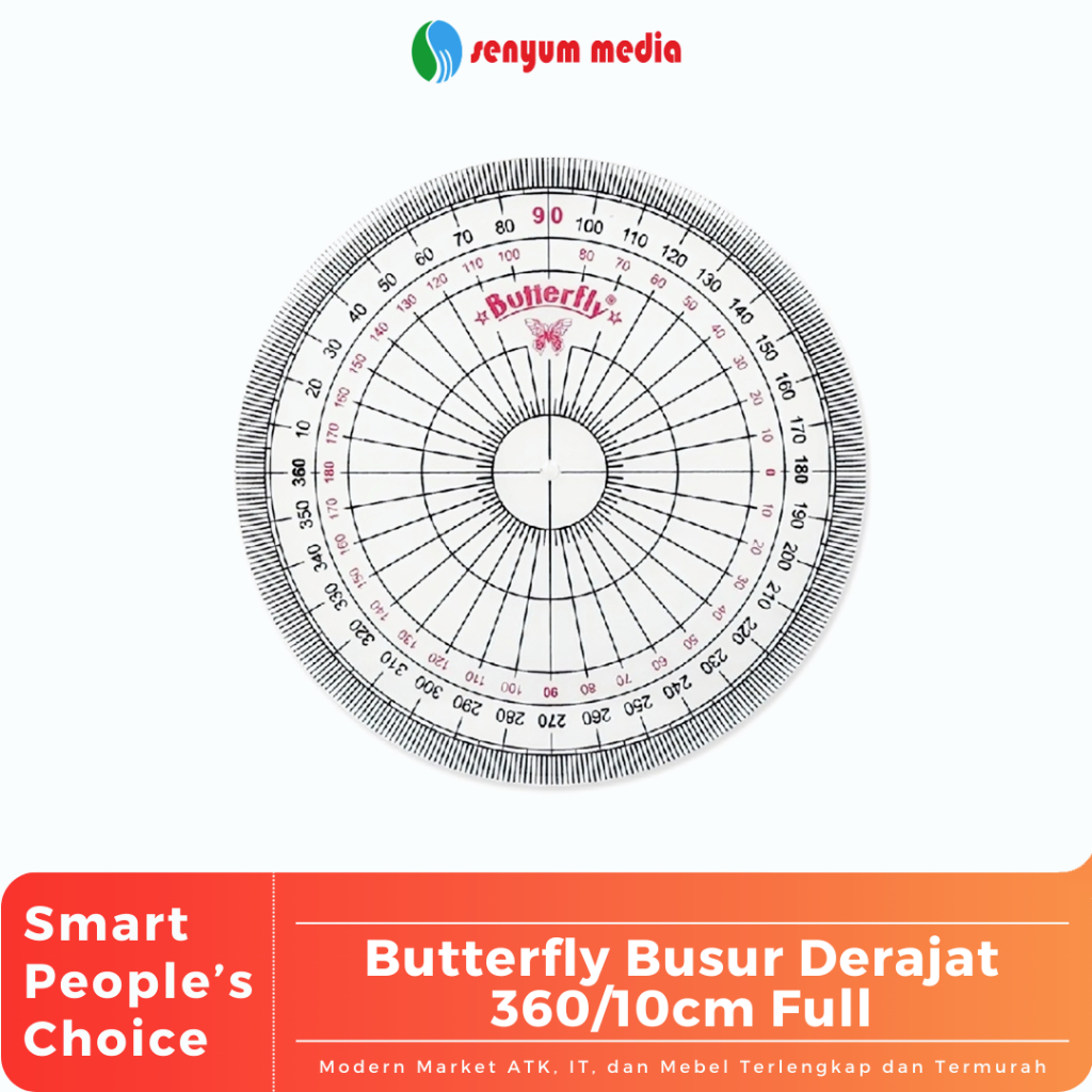 

Butterfly Busur Derajat 360/10cm Full (1 Pcs) (S:PCS)