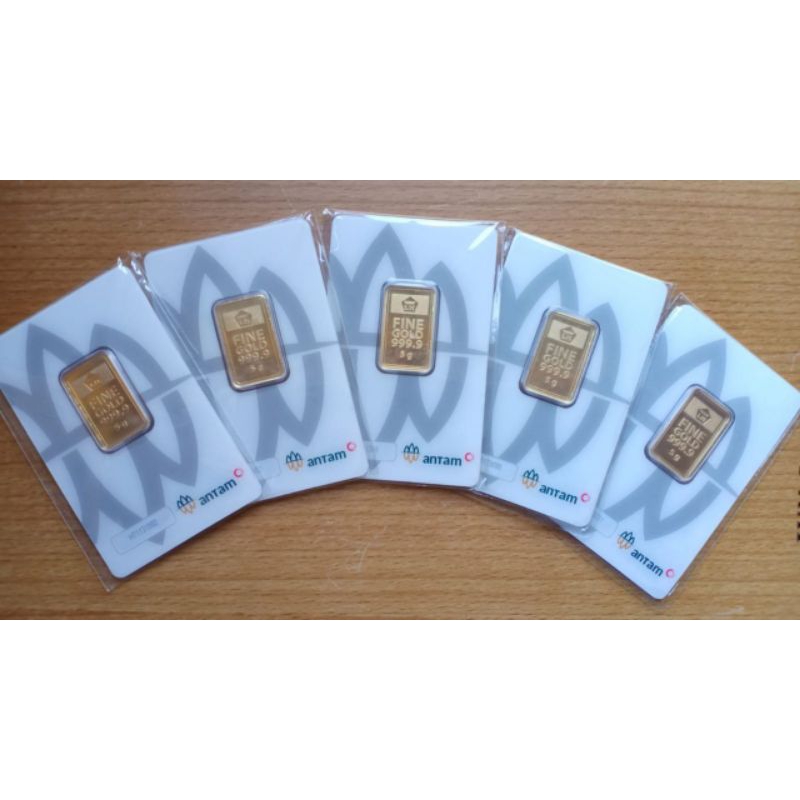 ANeka TAMbang Ems Batangan / Kepingan 5 gram 10gram 25gram 50gr Emas Murni Antam