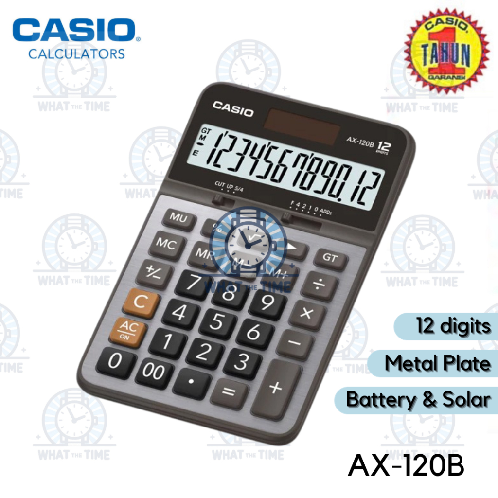 

WTT Kalkulator CASIO AX-120B Kalkulator AX 120 Meja/Office 12 digit Calculator AX120B