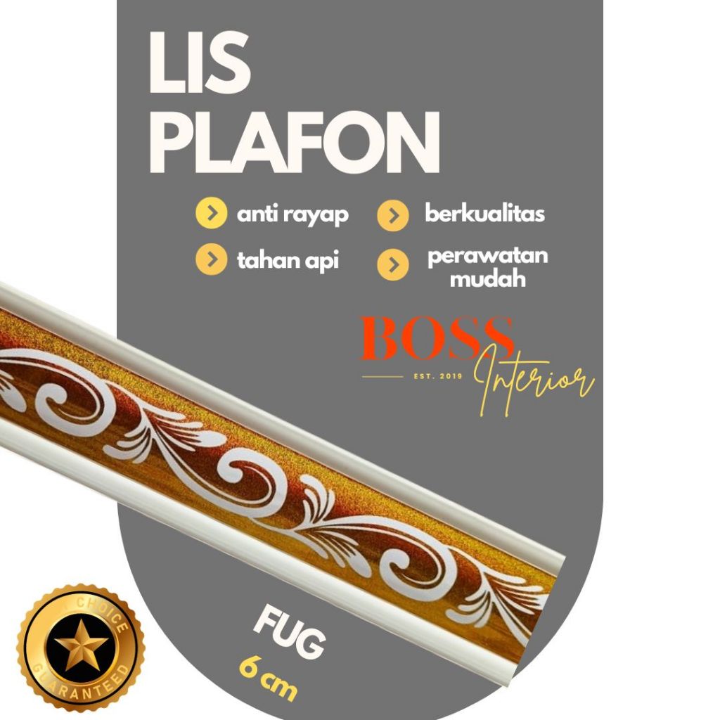 Lis Plafon | List Sudut Dinding PVC Banyak Motif Warna | Lis Tutup Plafon Ukuran Kecil Besar Murah