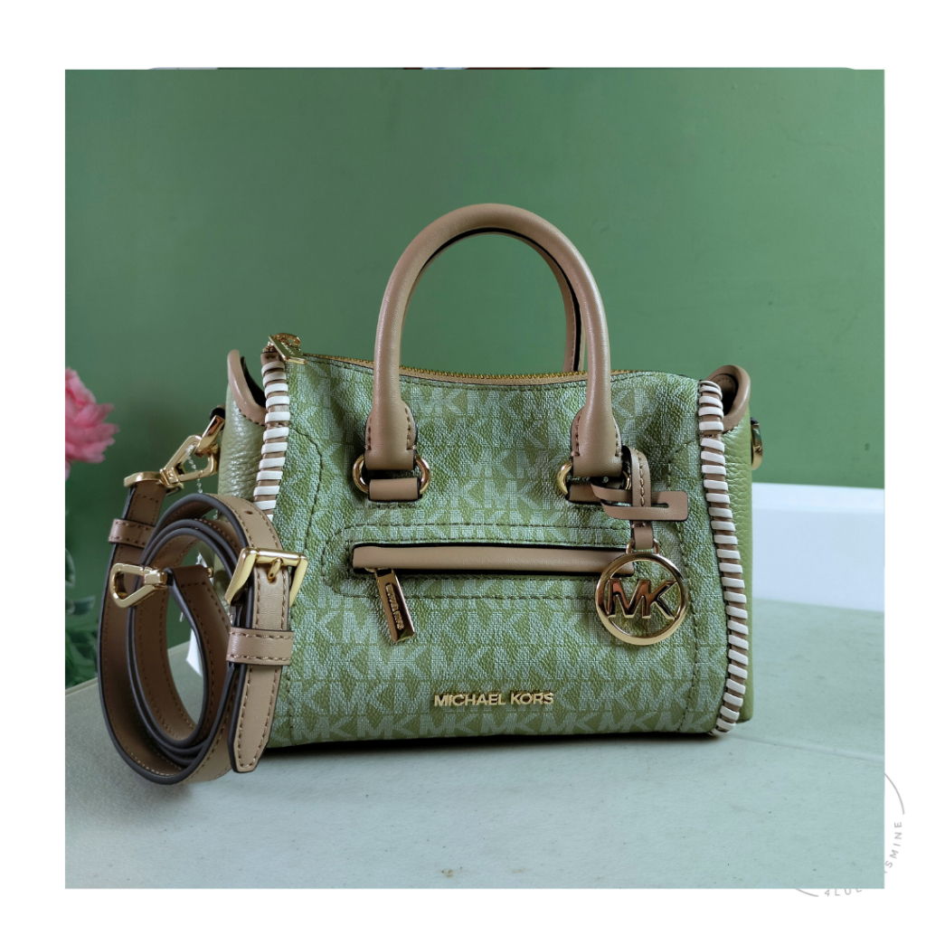 Tas wanita branded 35S3GCCC0B Carine XZ TZ Satchel Xbody Sage Multi Hijau