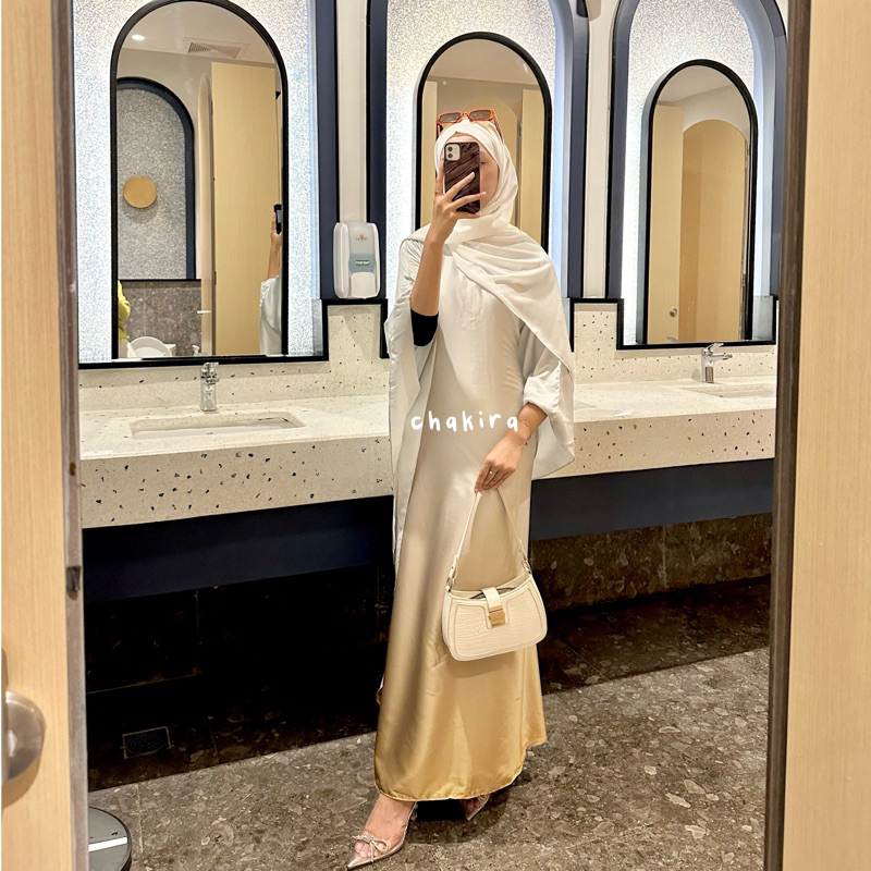 RESTOK 20 Maret Chafia dress/ chafia abaya/chafia gradasi/dress lebaran/dress silk gradasi