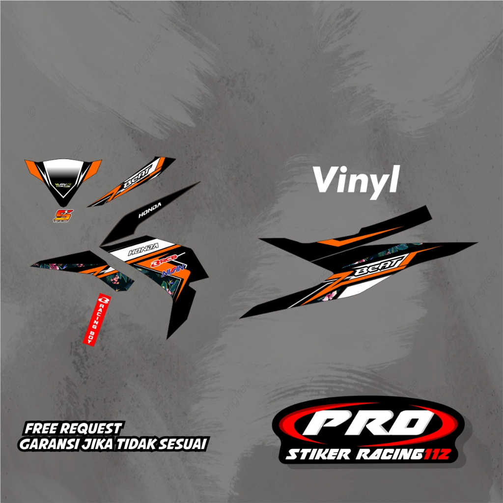 Striping Sticker motor honda beat deluxe desain terbaru free request ganti nama nmr
