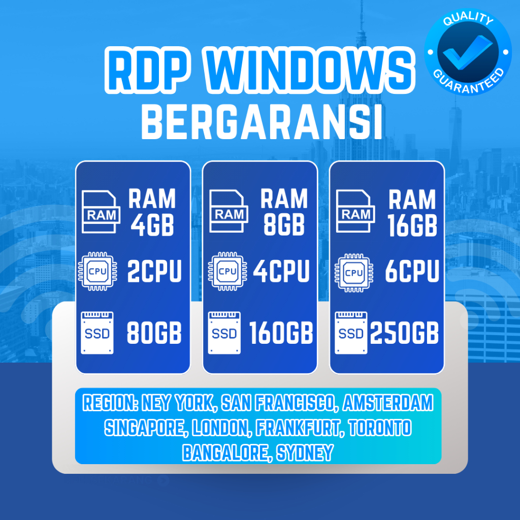 Rdp Vps Windows Emulator Bulanan 4GB 8GB 16GB Administrator Full Garansi 1 Bulan
