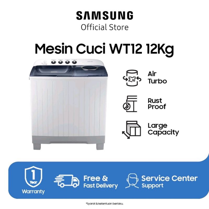 mesin cuci samsung 2 tabung 12 kg WT 12j42000