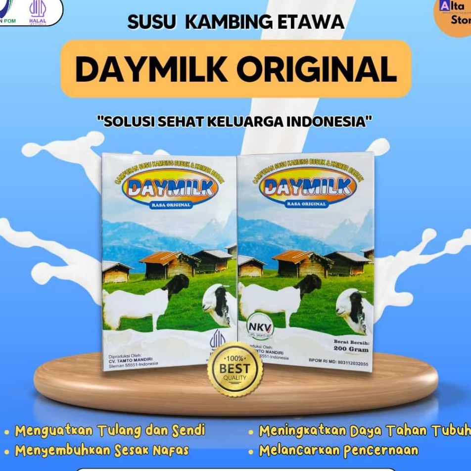 

DAYMILK Dikirim dari Sorong Rasa Original - Cokelat - Vanilla - Jahe - SUSU KAMBING ETAWA - Atasi Asam Lambung - Nyeri Sendi - Gangguan Pernafasan - Netto 200 gram