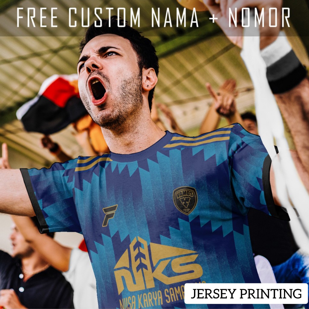 Kaos Bola Jersey Vamos FC Klub Strip Garis Baju Custom Nama dan Nomor Punggung - 451