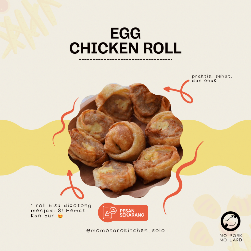 

Momotaro Egg Chicken Roll / Frozen Homemade / Non MSG Non Pengawet / Momotaro Kitchen