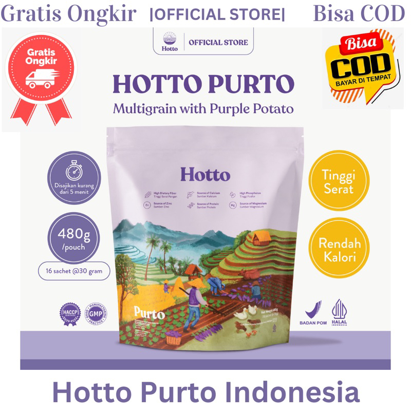 

PROMO!! 1 Pouch Hotto Purto Multigrain with Purple Potato (16 sachet)