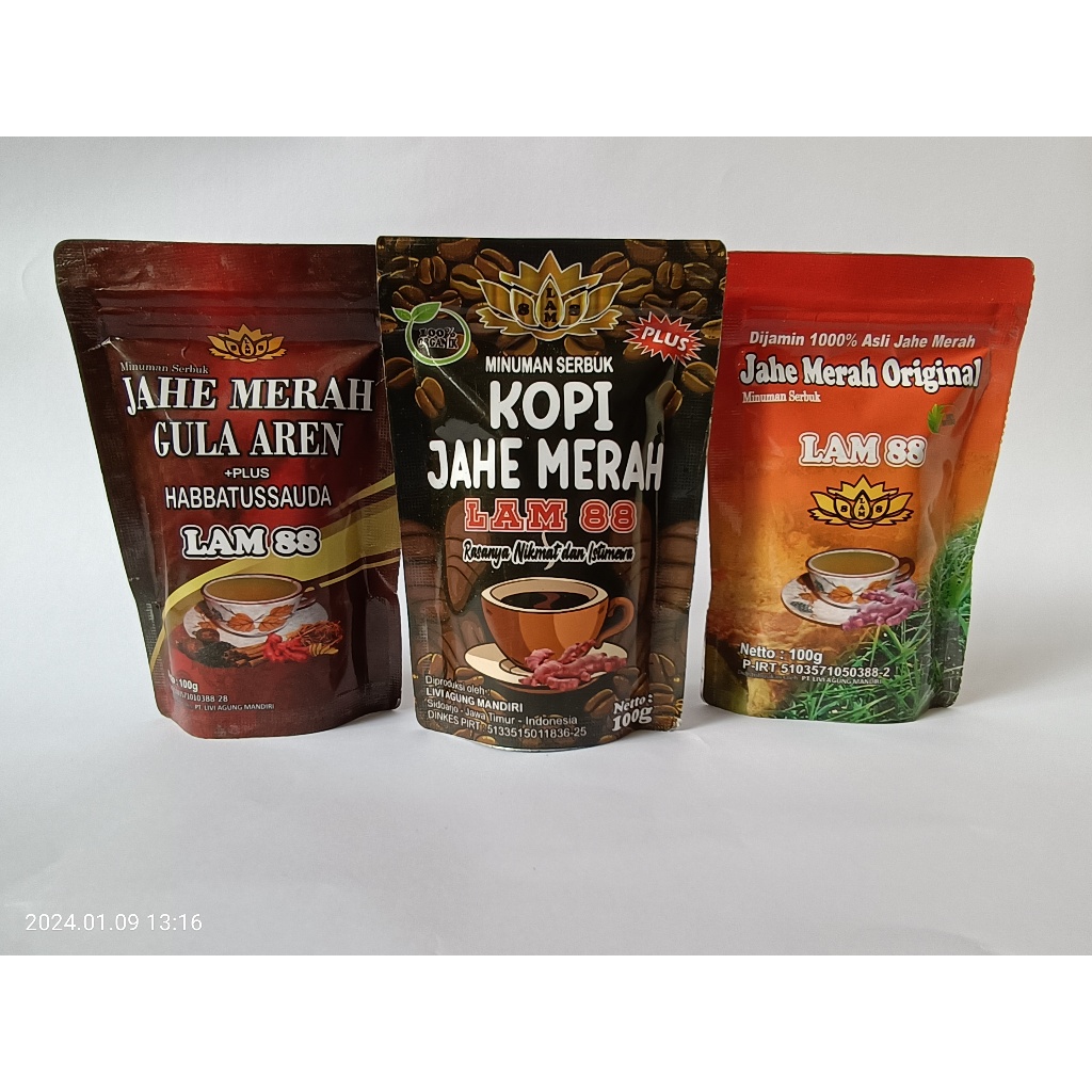 

Jahe merah | Kopi Jahe merah | Jahe gula aren kemasan ekonomis 100 gram
