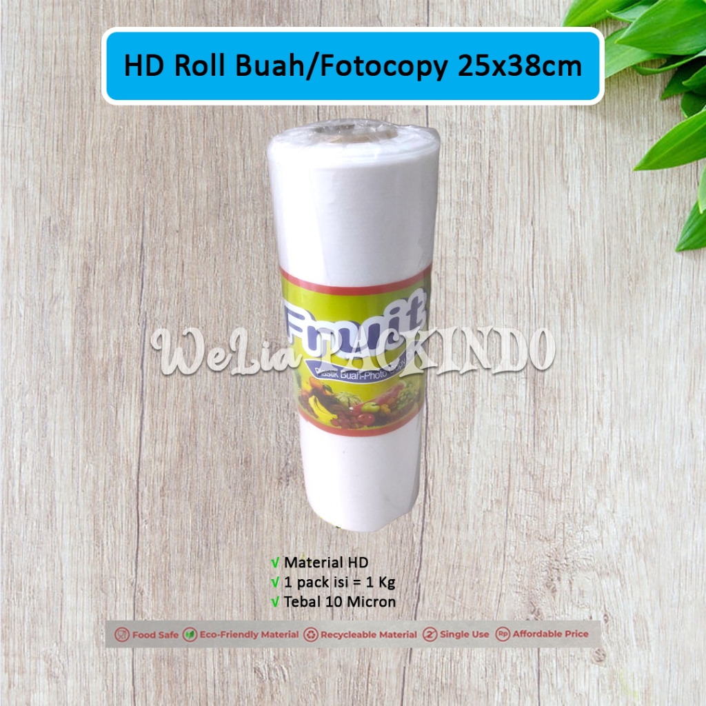 [1 KG] HD Roll Buah Fotocopy 25x38 cm / Kantong Plastik Buah Sayur Fotocopy