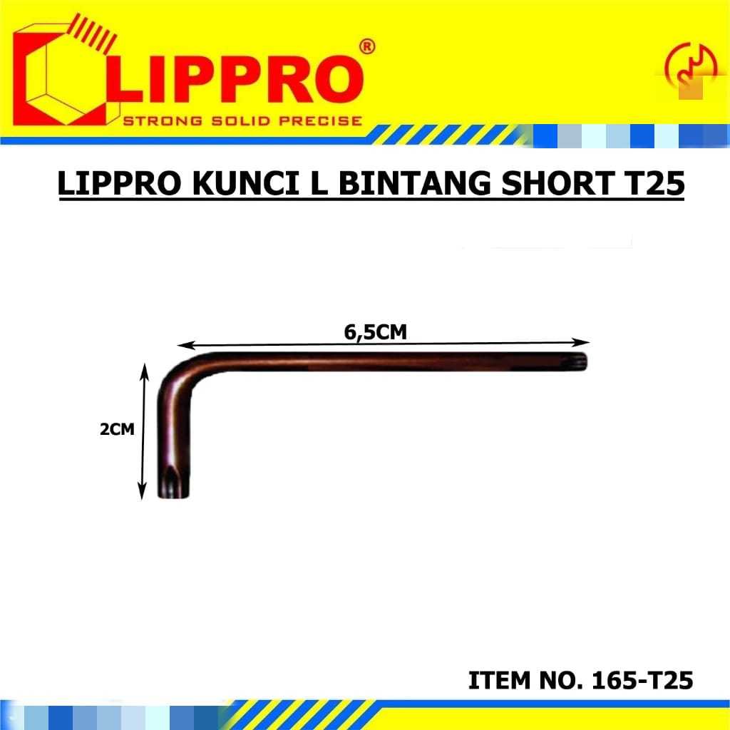 Lippro kunci L bintang short no tamper (TIDAK LUBANG) 165-t25