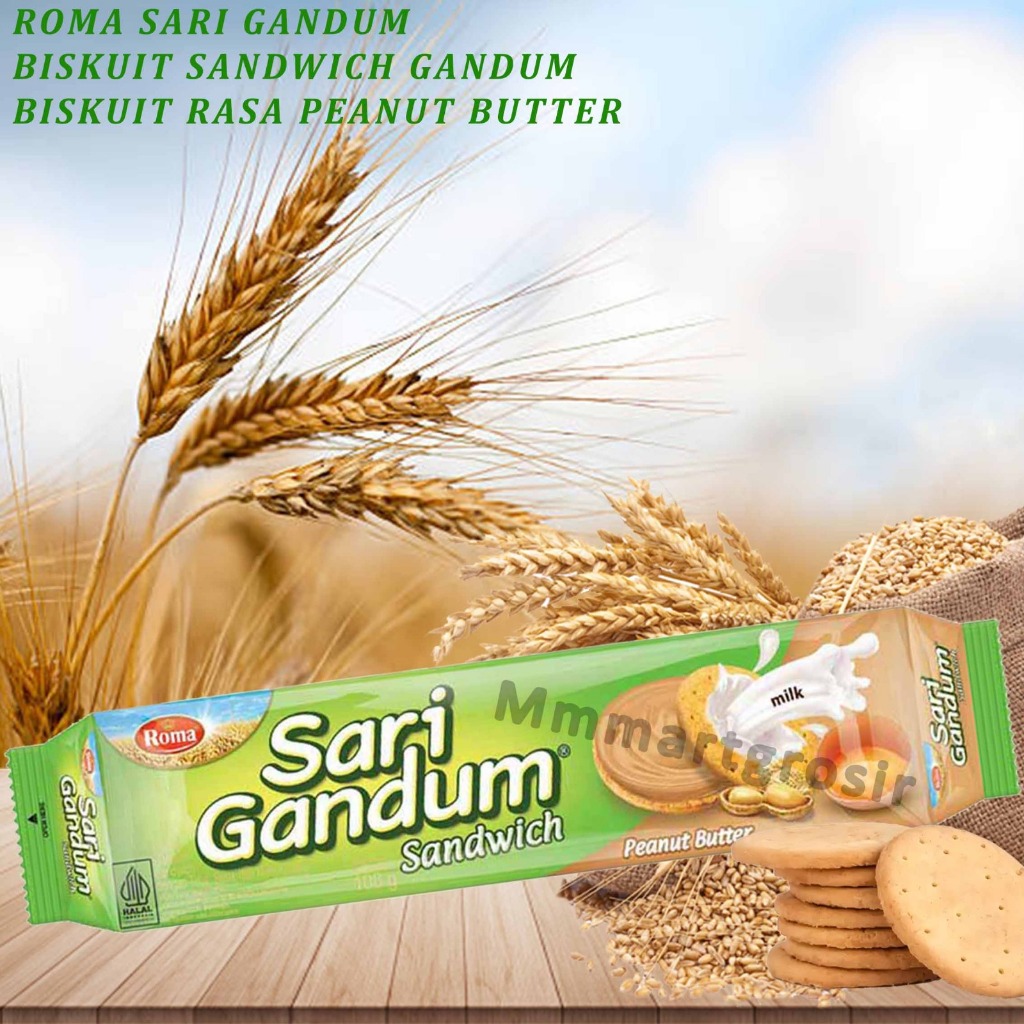 

Roma Sari Gandum / Biskuit Sandwich Gandum / Rasa Peanut Butter / 108gr