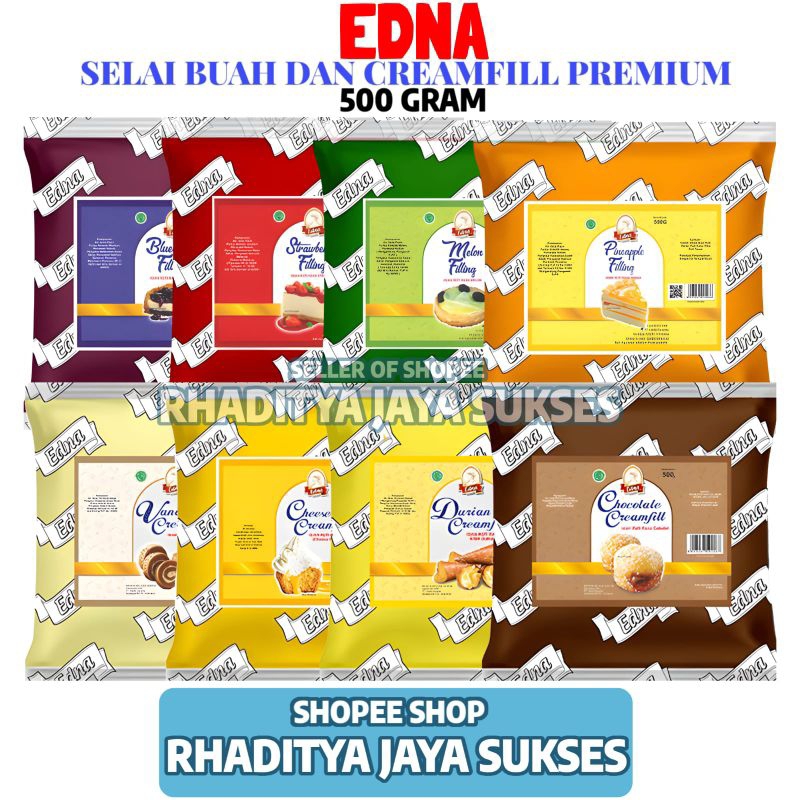 

Selai Isian Filling Premium Roti/Kue/Donat Edna 500gr