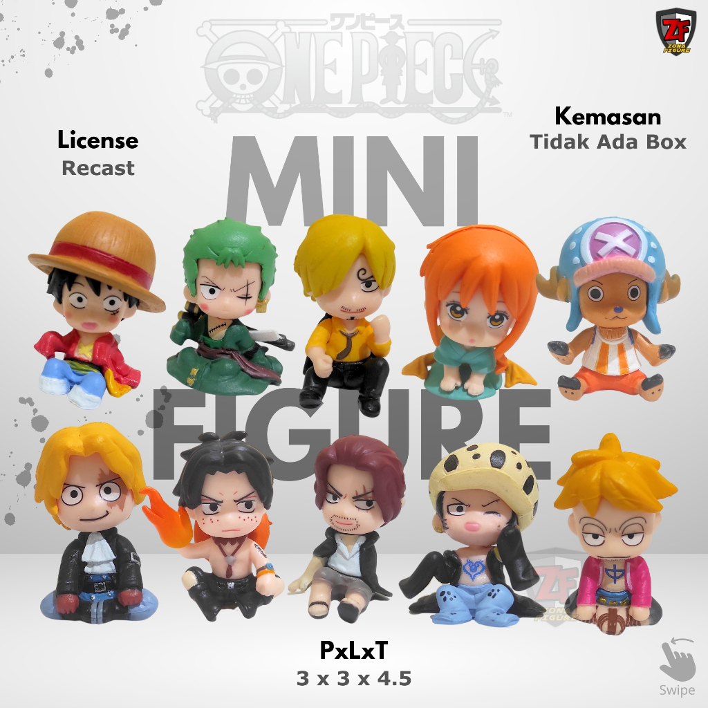 Action Figure One Piece Mini Figure Kru Mugiwara Set Pajangan One Piece Koleksi One Piece Mainan One