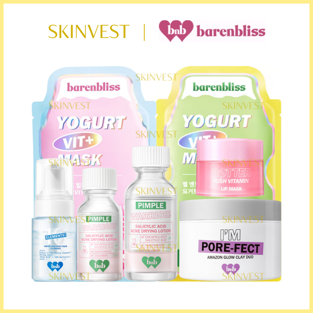 BARENBLISS BNB Cleanser Mask Clay Sheet Lip Acne Drying Lotion Pimple Warrior Salicylic Acid Butter 