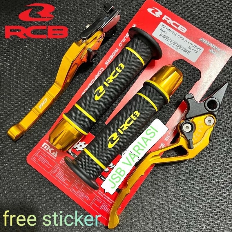 RCB Original Handgrip HG55 + Jalu Stang Cnc + Handle Rem Stelan Cnc / Nmax Aerox Lexi Freego Vario -