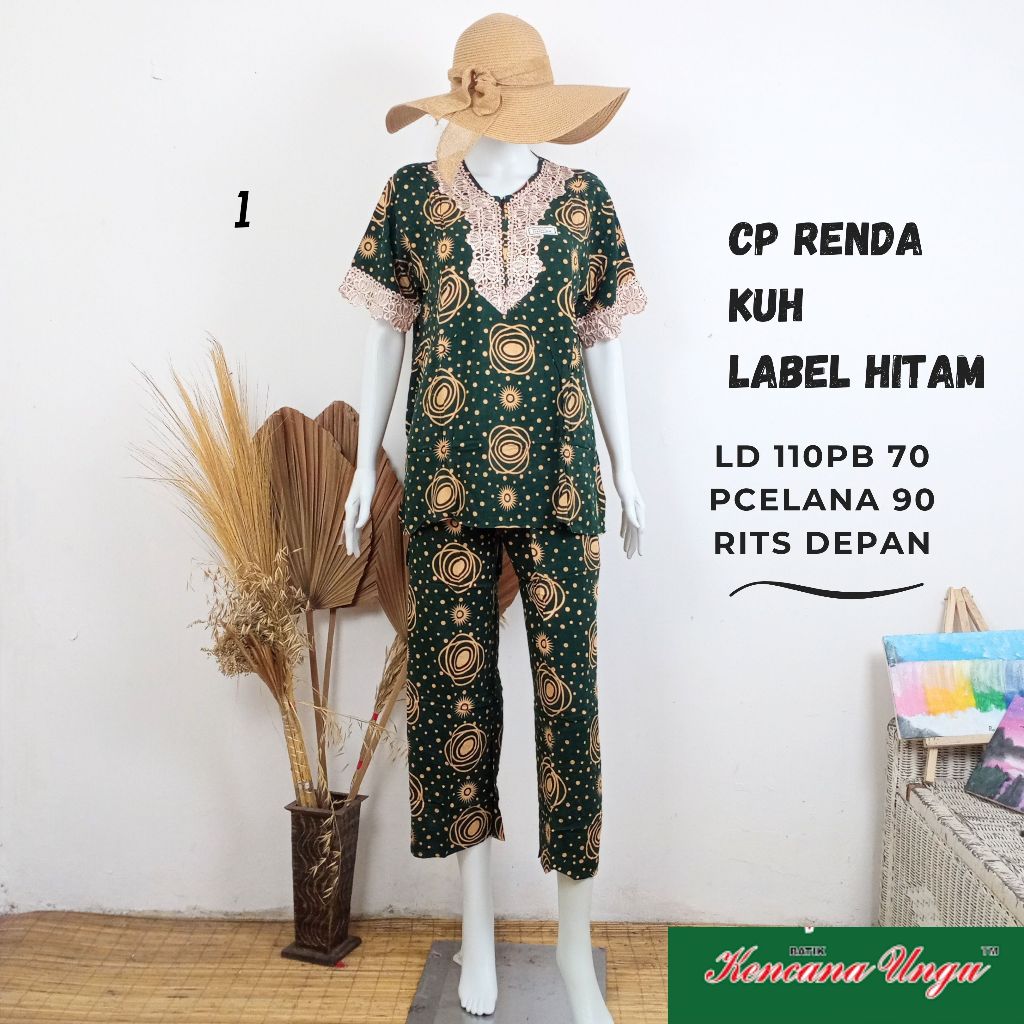 Kencana Ungu Setelan Celana Panjang Piyama CP REnda KUH Label Hitam Grosir Murah