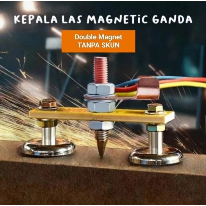 Klem Las Double Magnet / Klem Las 2 Magnet / Magnet Grounding Kabel Massa Mesin Travo Las Listrik
