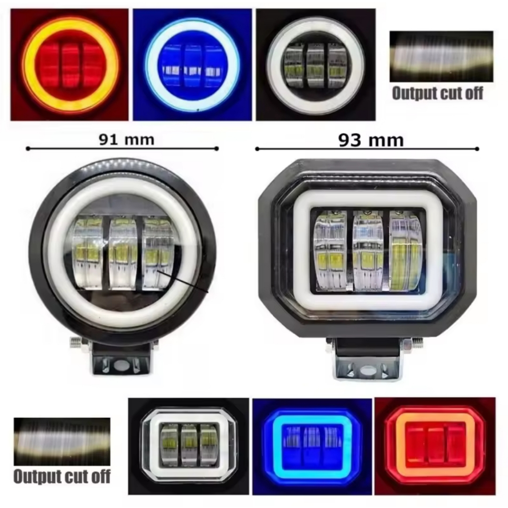 LAMPU TEMBAK DAYMAKER 3 LENSA KOTAK BIRU KUALITAS SUPER TERANG daymaker 3lensa biru kotak waterproof
