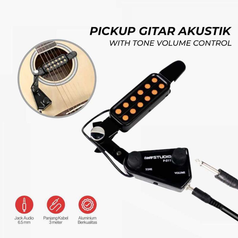 Pickup Tempel Gitar Akustik Volume Tone Control P-011