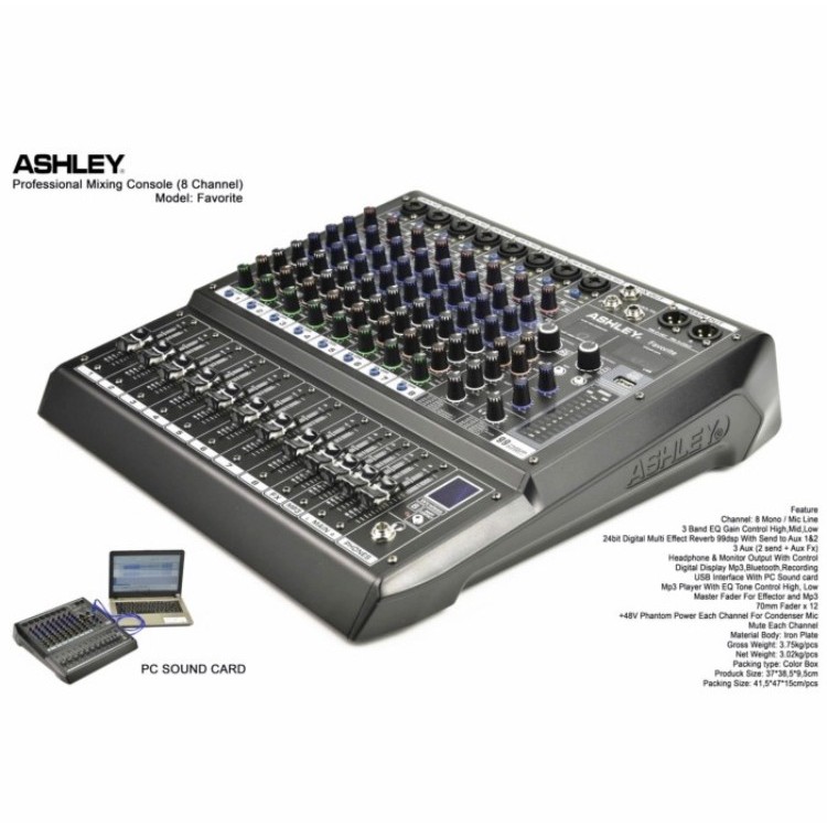 Mixer Audio Ashley 8 channel Favorite 8 Favorite8 original