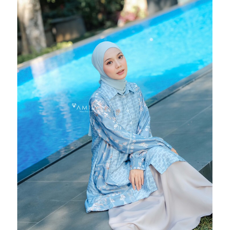 XYLON TUNIC AMILY HIJAB TUNIK ROK SYARI KEKINIAN BAJU BUSANA MUSLIMAH JUMBO BUSUI WUDHU FRIENDLY SKI