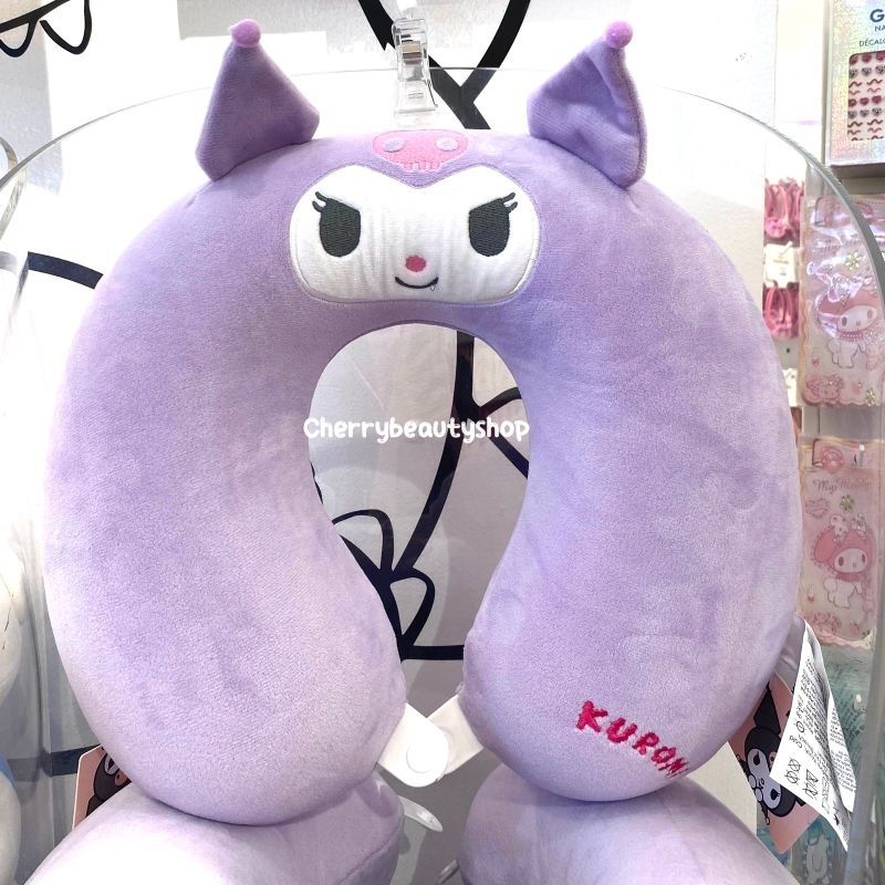 Miniso Sanrio Kuromi Travel Bantal Leher Memory Bantal  Travel Pillow Bantal Lucu