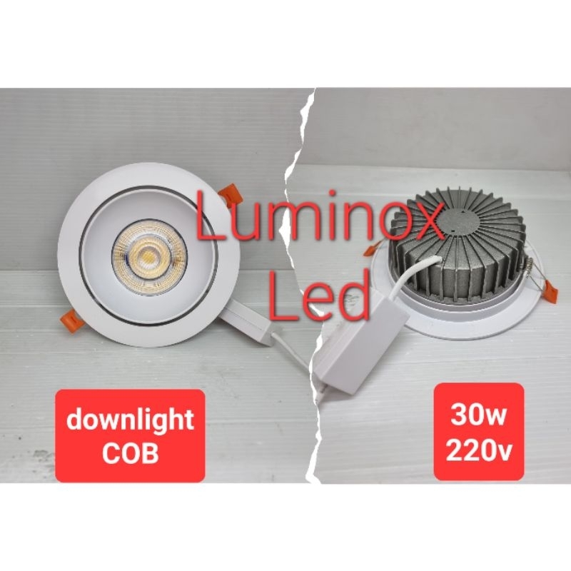 downlight led cob 30w 30 watt 3000k warmwhite / tanam plafon ceiling 30watt 220volt