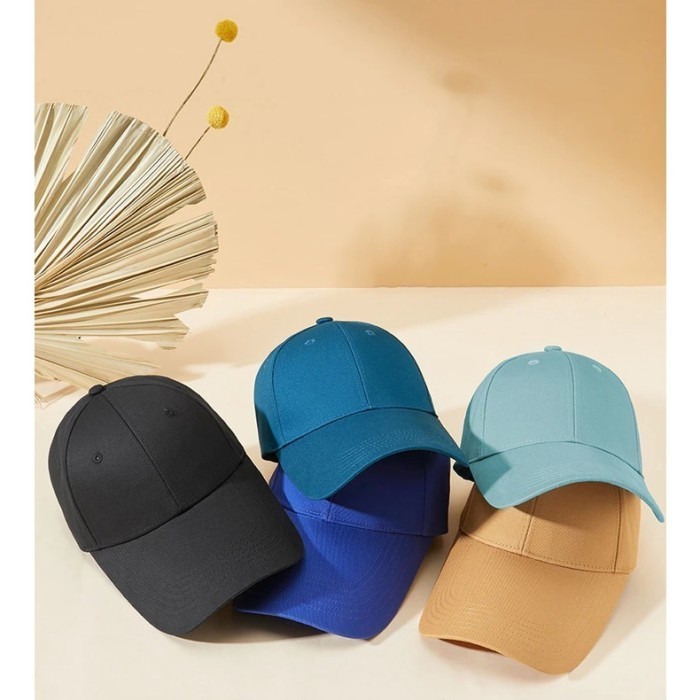 TOPI BASEBALL POLOS PRIA WANITA DEWASA BISBOL CEWEK WARNA PUTIH CREAM - Topi Coklat