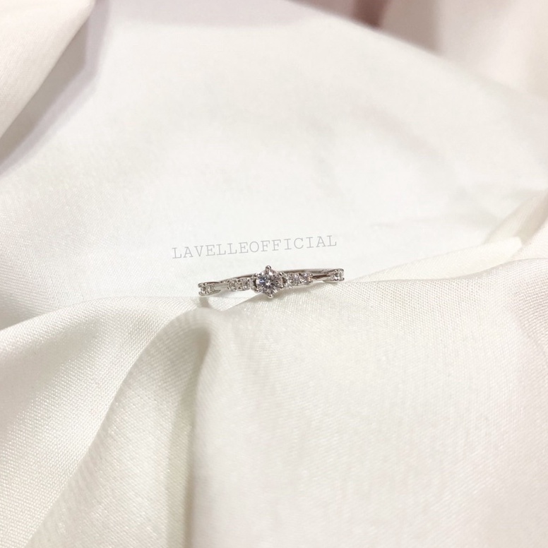 GROSIR  Lavelle  Cincin Kaylin V1 Sterling Silver S925 Vacuum 14K Whitegold Anti Karat