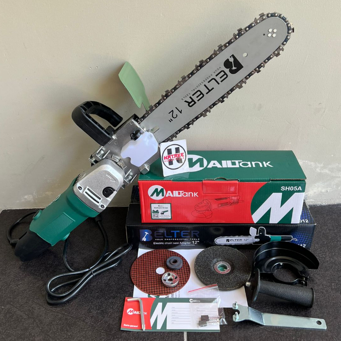 (BISA COD) GERINDA 4" SET Chain Saw - ELLKA gerinda 4in ADAPTOR mini CHAINSAW + GURINDA 4IN