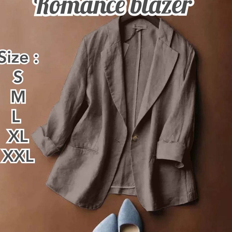 Termurah JAS OUTER BLAZER KANTOR WANITA  ROMANCE BLAZER  BLAZER KOREA  BLAZER LINEN  SIZE S M L XL X