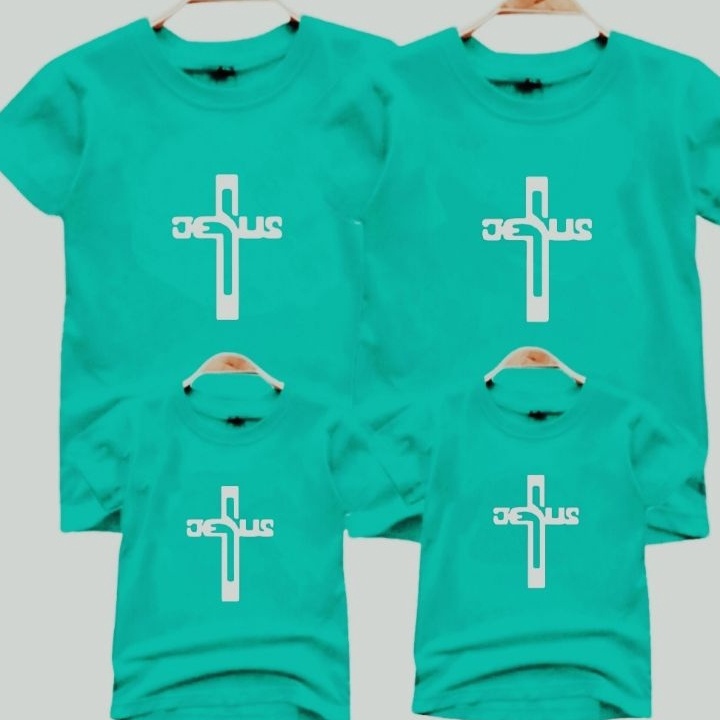 Diskon HARGA UNTUK 1 BAJU SAJA BAJU KELUARGA KAOS FAMILY COUPLE SALIB JESUS LENGAN PENDEK UKSXXL  KA