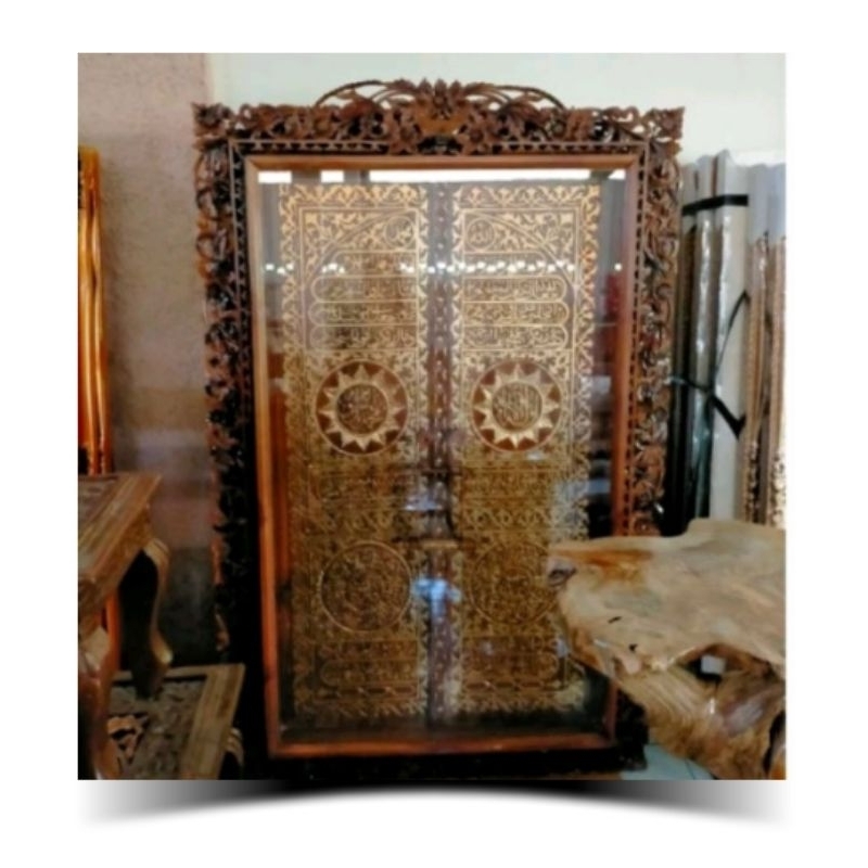 KALIGRAFI UKIRAN JEPARA KAYU JATI KALIGRAFI PINTU KABAH