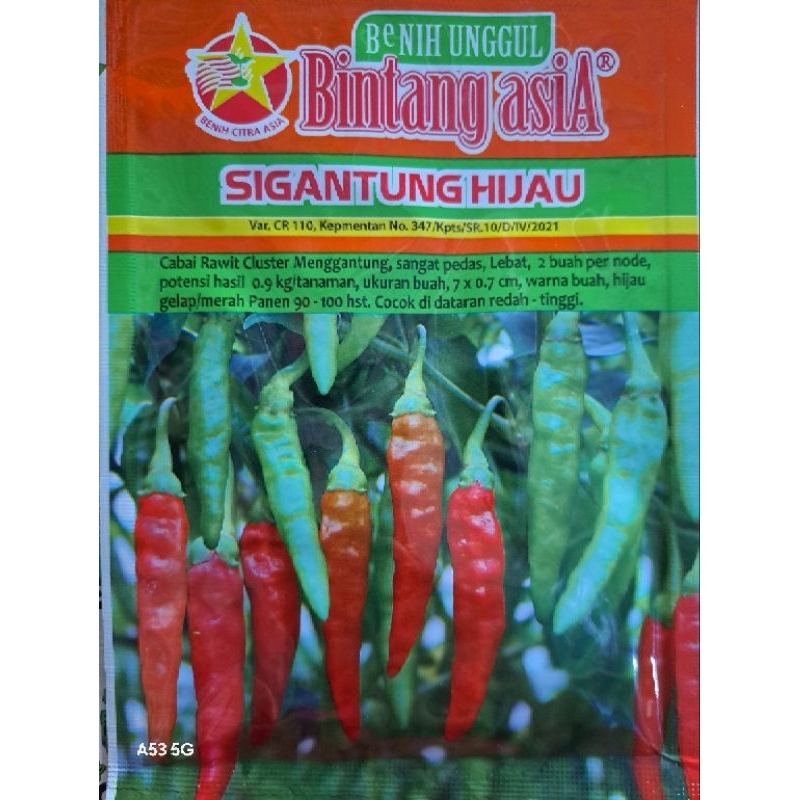 Benih Cabe Rawit SIGANTUNG HIJAU 10Gr Cap Bintang Asia