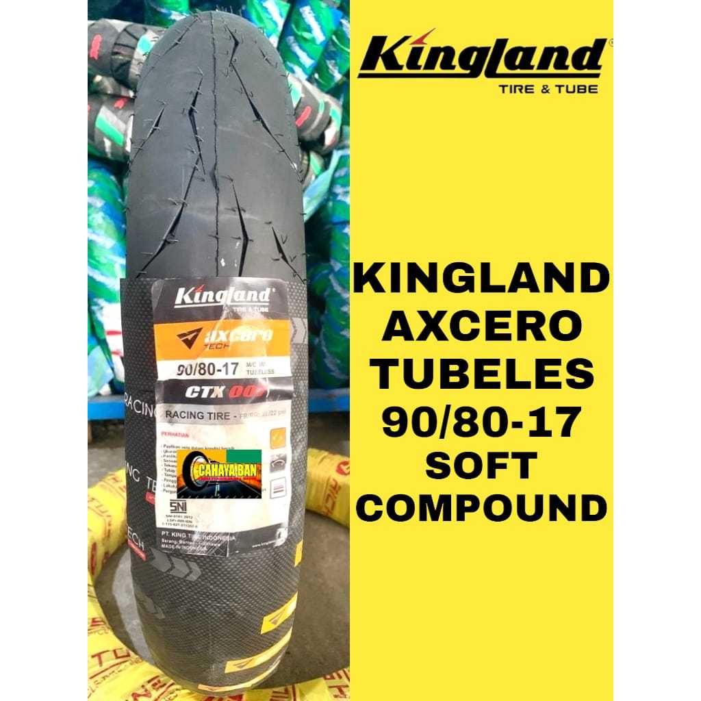 Ban Motor Kingland Axcero Tech 90/80-17 Ban Motor Ring 17 Tubeles ban montor 90/80-17 ban luar 90/80