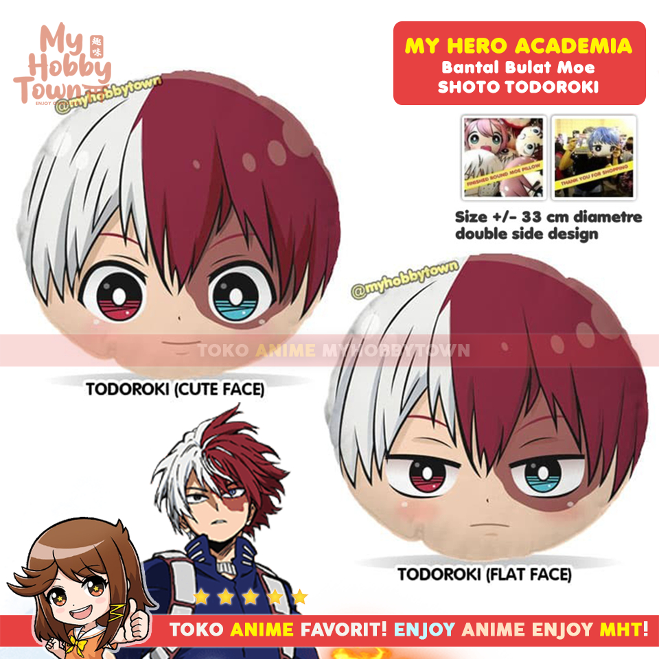 Bantal Bulat My Hero Academia Boku No Hero Academia : Todoroki Shoto  Plush Doll Round Plushie